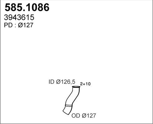 ASSO 585.1086 - Труба вихлопного газу autocars.com.ua