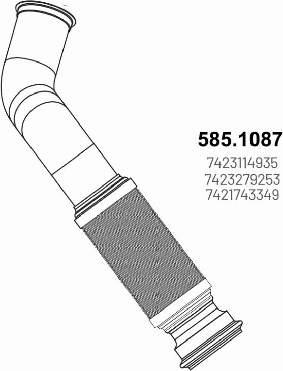 ASSO 585.1087 - Труба выхлопного газа avtokuzovplus.com.ua