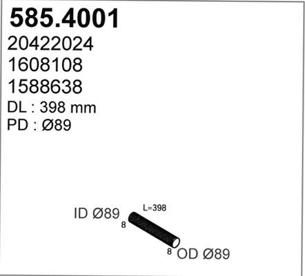 ASSO 585.4001 - Гофрована труба вихлопна система autocars.com.ua