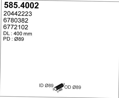 ASSO 585.4002 - Гофрированная труба, выхлопная система avtokuzovplus.com.ua