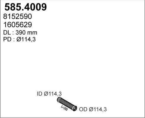 ASSO 585.4009 - Гофрована труба вихлопна система autocars.com.ua