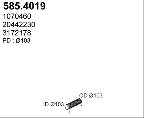 ASSO 585.4019 - Гофрована труба вихлопна система autocars.com.ua