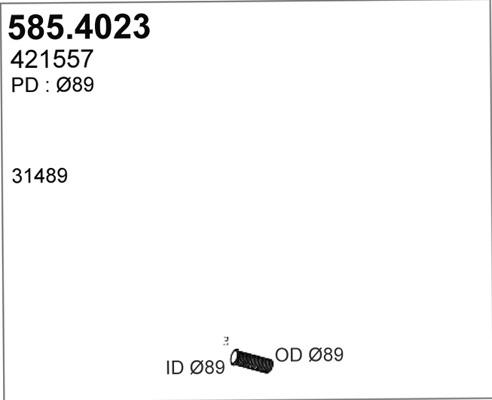 ASSO 585.4023 - Гофрована труба вихлопна система autocars.com.ua
