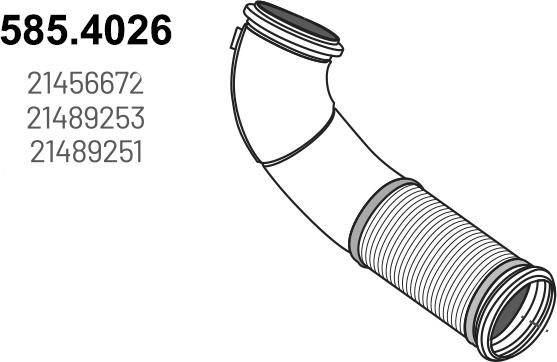 ASSO 585.4026 - Труба вихлопного газу autocars.com.ua