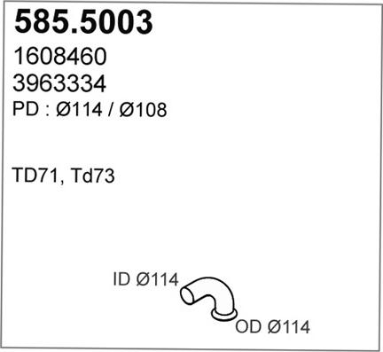 ASSO 585.5003 - Труба выхлопного газа avtokuzovplus.com.ua