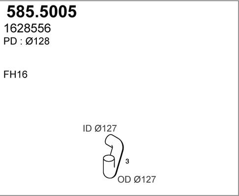ASSO 585.5005 - Труба вихлопного газу autocars.com.ua