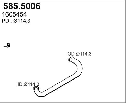 ASSO 585.5006 - Труба вихлопного газу autocars.com.ua