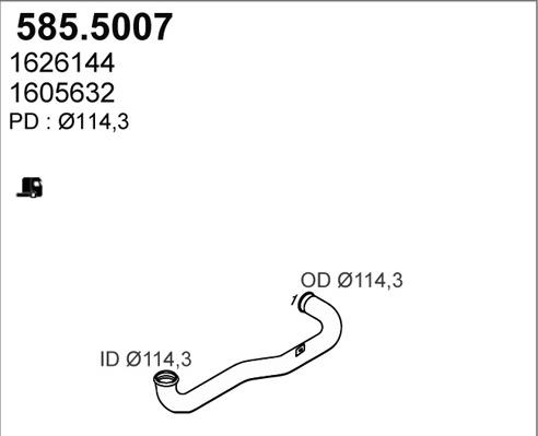 ASSO 585.5007 - Труба вихлопного газу autocars.com.ua
