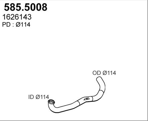ASSO 585.5008 - Труба вихлопного газу autocars.com.ua