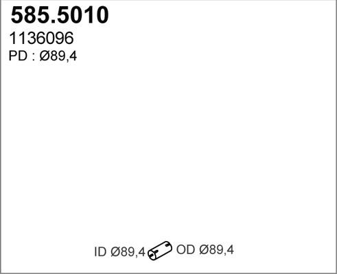 ASSO 585.5010 - Труба вихлопного газу autocars.com.ua