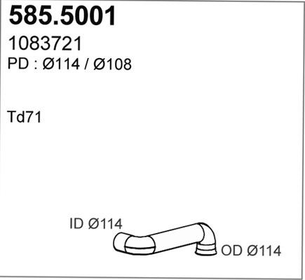 ASSO 585.5011 - Труба вихлопного газу autocars.com.ua
