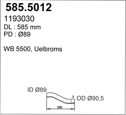ASSO 585.5012 - Труба вихлопного газу autocars.com.ua