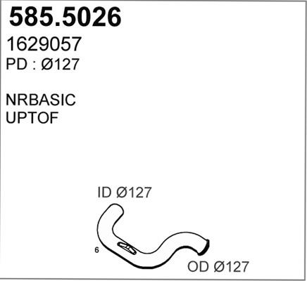 ASSO 585.5026 - Труба вихлопного газу autocars.com.ua