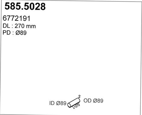 ASSO 585.5028 - Труба вихлопного газу autocars.com.ua