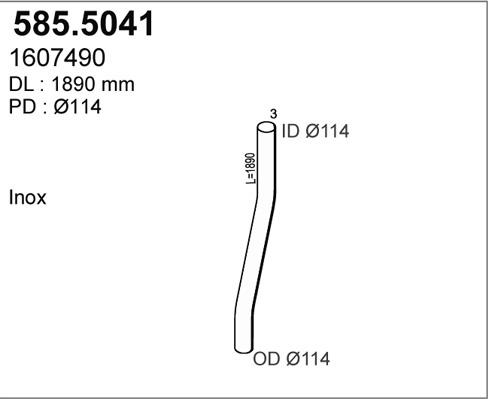 ASSO 585.5041 - Труба вихлопного газу autocars.com.ua
