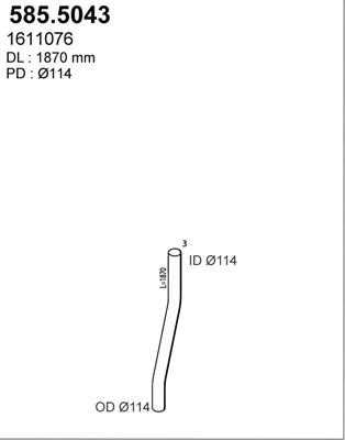ASSO 585.5043 - Труба вихлопного газу autocars.com.ua