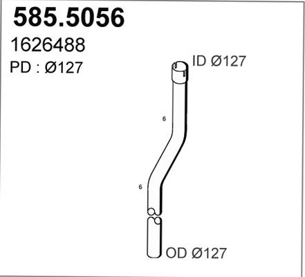 ASSO 585.5056 - Труба выхлопного газа avtokuzovplus.com.ua