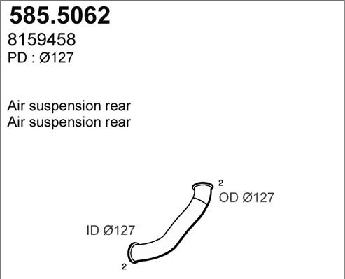 ASSO 585.5062 - Труба выхлопного газа avtokuzovplus.com.ua