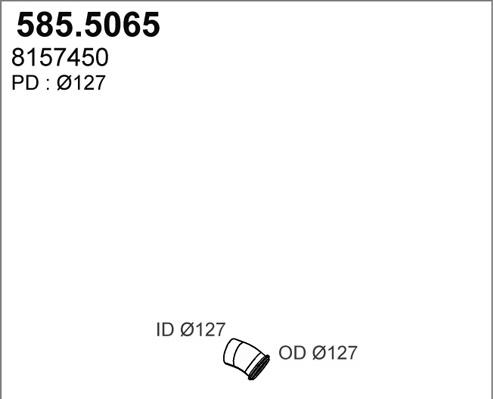 ASSO 585.5065 - Труба вихлопного газу autocars.com.ua