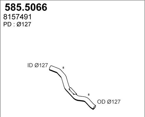 ASSO 585.5066 - Труба вихлопного газу autocars.com.ua