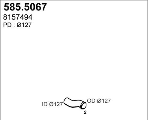 ASSO 585.5067 - Труба вихлопного газу autocars.com.ua