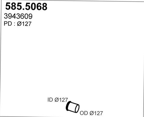 ASSO 585.5068 - Труба вихлопного газу autocars.com.ua