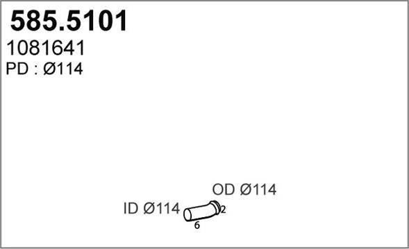 ASSO 585.5101 - Труба вихлопного газу autocars.com.ua