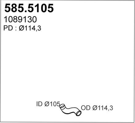 ASSO 585.5105 - Труба выхлопного газа avtokuzovplus.com.ua