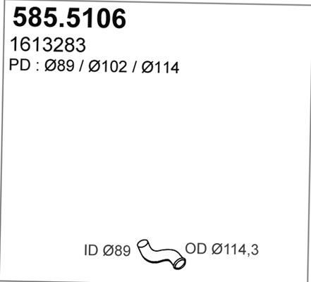 ASSO 585.5106 - Труба выхлопного газа avtokuzovplus.com.ua