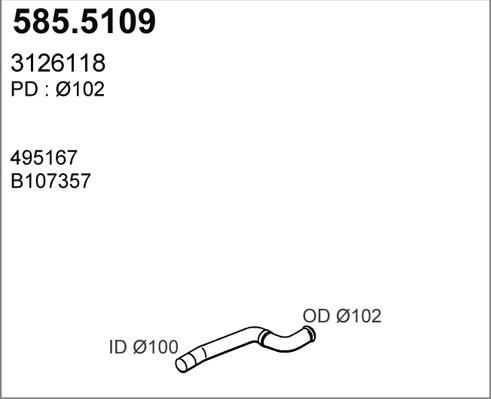 ASSO 585.5109 - Труба вихлопного газу autocars.com.ua