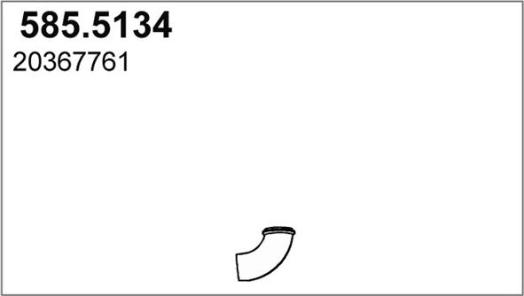 ASSO 585.5134 - Труба вихлопного газу autocars.com.ua