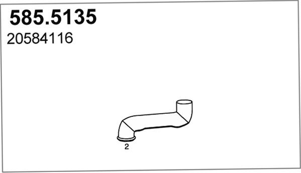 ASSO 585.5135 - Труба вихлопного газу autocars.com.ua