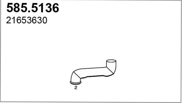 ASSO 585.5136 - Труба вихлопного газу autocars.com.ua