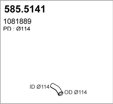 ASSO 585.5141 - Труба вихлопного газу autocars.com.ua