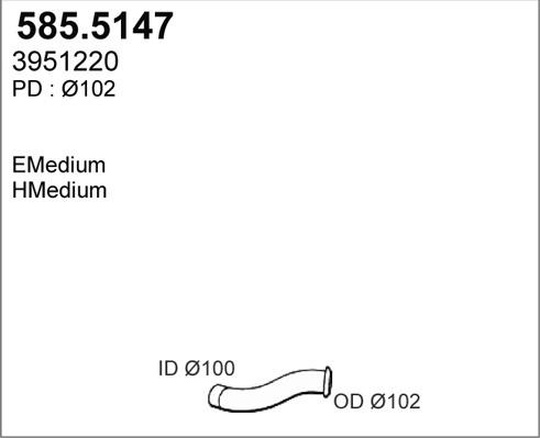 ASSO 585.5147 - Труба вихлопного газу autocars.com.ua