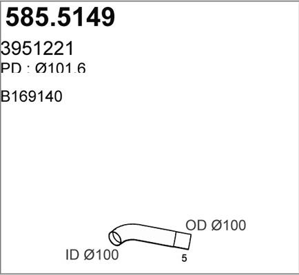 ASSO 585.5149 - Труба вихлопного газу autocars.com.ua