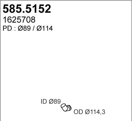 ASSO 585.5152 - Труба вихлопного газу autocars.com.ua