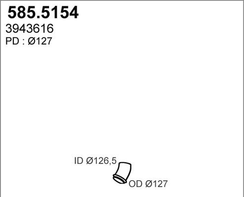 ASSO 585.5154 - Труба вихлопного газу autocars.com.ua