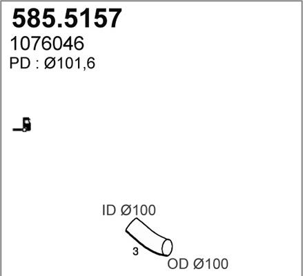 ASSO 585.5157 - Труба вихлопного газу autocars.com.ua