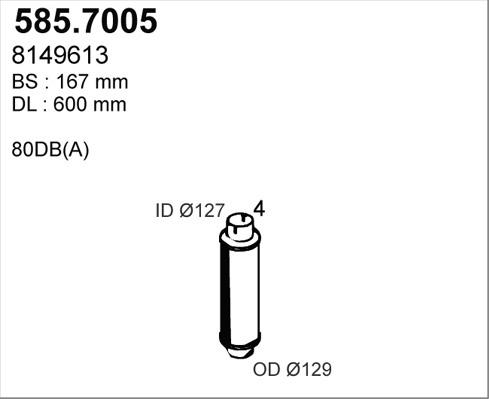 ASSO 585.7005 - Средний / конечный глушитель ОГ avtokuzovplus.com.ua