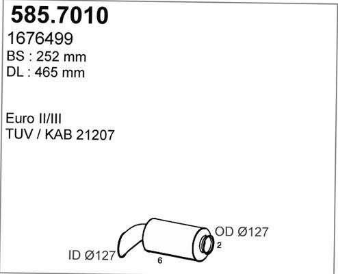 ASSO 585.7010 - Средний / конечный глушитель ОГ avtokuzovplus.com.ua