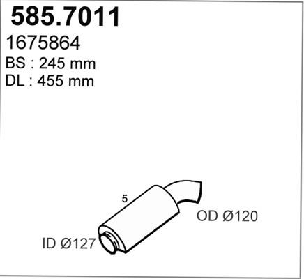 ASSO 585.7011 - Середній / кінцевий глушник ОГ autocars.com.ua