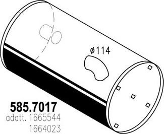 ASSO 585.7017 - Середній / кінцевий глушник ОГ autocars.com.ua