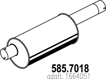 ASSO 585.7018 - Середній / кінцевий глушник ОГ autocars.com.ua