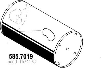 ASSO 585.7019 - Середній / кінцевий глушник ОГ autocars.com.ua