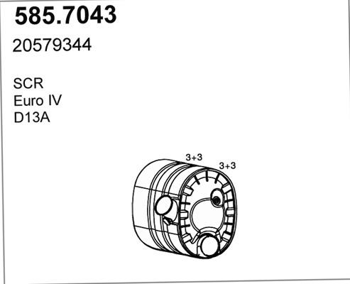 ASSO 585.7043 - Середній / кінцевий глушник ОГ autocars.com.ua