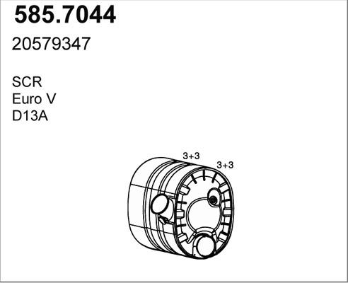 ASSO 585.7044 - Середній / кінцевий глушник ОГ autocars.com.ua