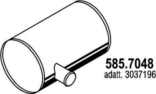 ASSO 585.7048 - Середній / кінцевий глушник ОГ autocars.com.ua