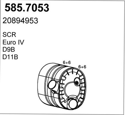 ASSO 585.7053 - Середній / кінцевий глушник ОГ autocars.com.ua