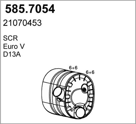 ASSO 585.7054 - Середній / кінцевий глушник ОГ autocars.com.ua